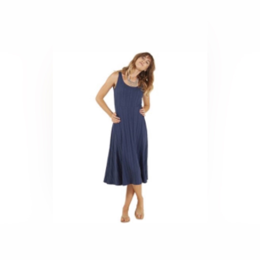Carve Designs Elegant Venitia Navy Blue Sleeveless Dress